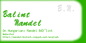 balint mandel business card